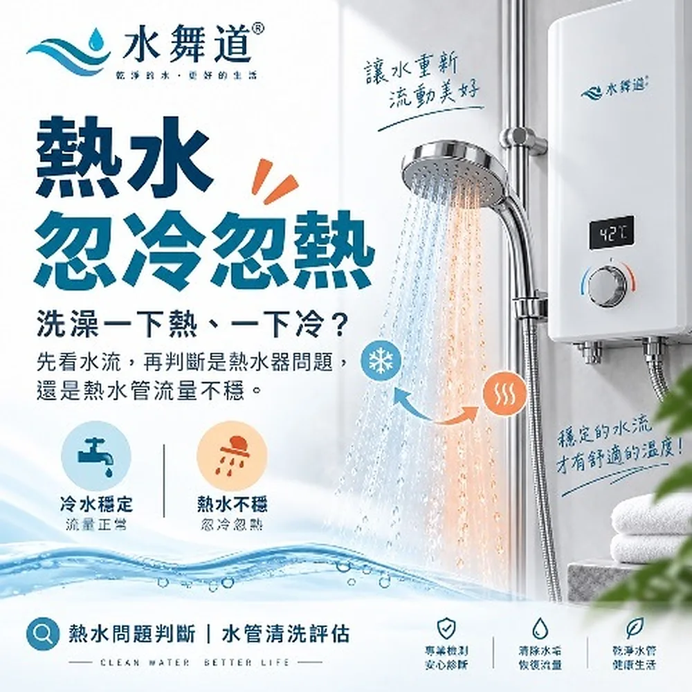 洗澡熱水忽冷忽熱怎麼辦？熱水一下冷一下熱的原因｜水舞道® 方案圖